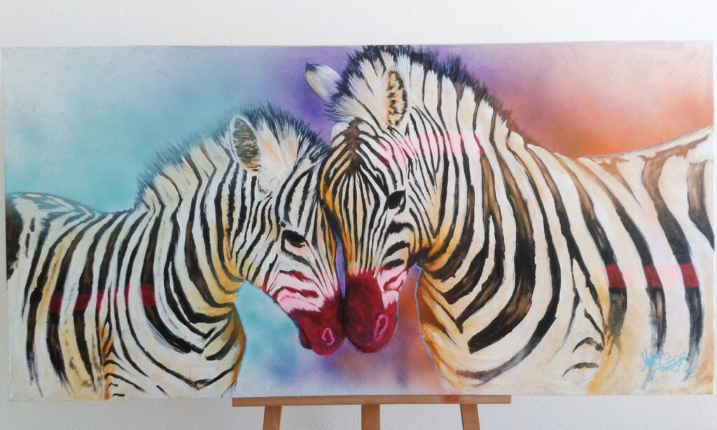 Zebra muur schilderij