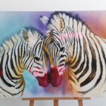 Zebra muur schilderij