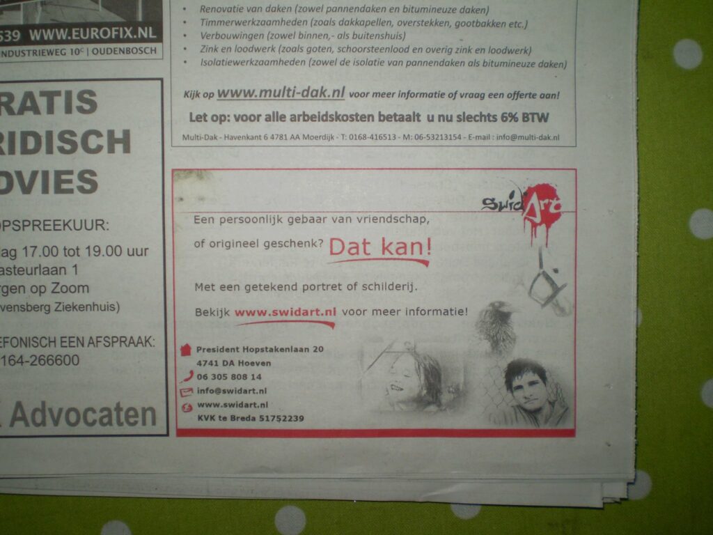 Advertentie in de Bode, edities Halderberge en Etten-Leur