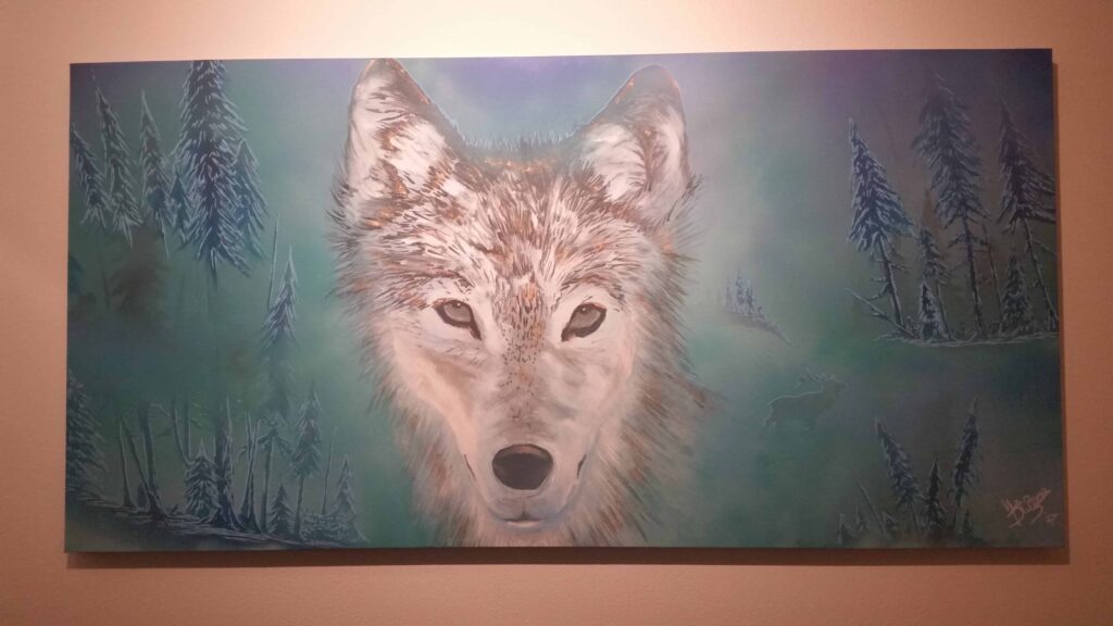 Wolf muur schilderij