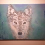 Wolf muur schilderij