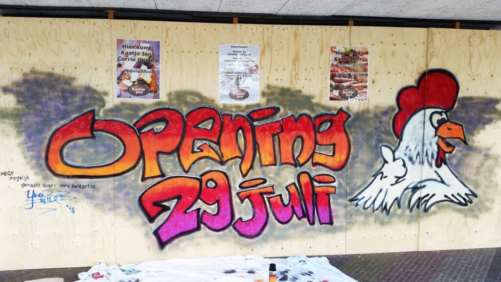 Winkel muurschildering graffiti