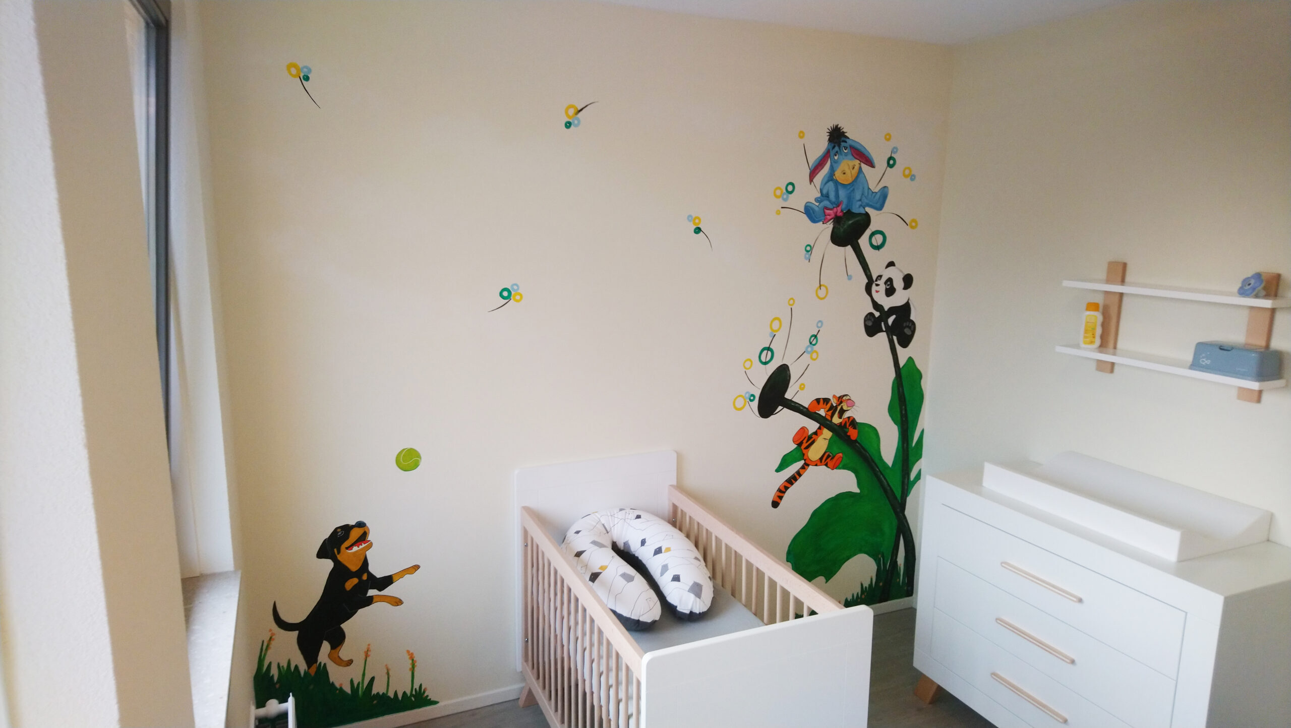 Muurschildering babykamer Rosmalen