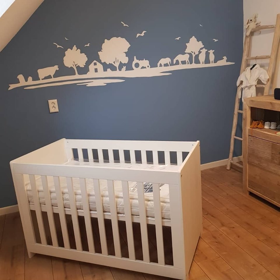 Boerderij babykamer muurschildering