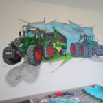 3d muurschildering tractor