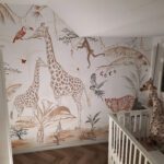 Safari muurschildering op een babykamer in Brunssum