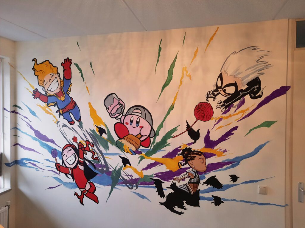 marvel muurschildering met kirby in Rosmalen