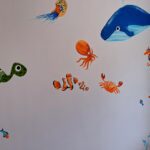 Babykamer muurschildering met zeedieren
