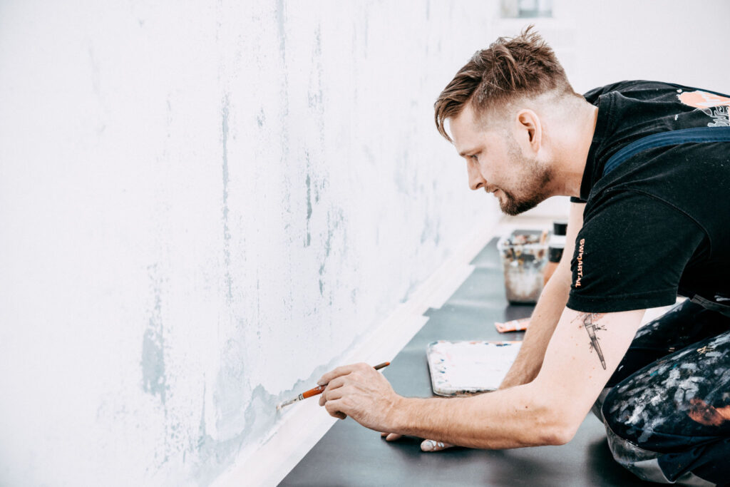 Swid'art aan het werk bij Aminda fotografie