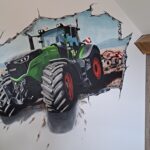 3D tractor muurschildering in Someren